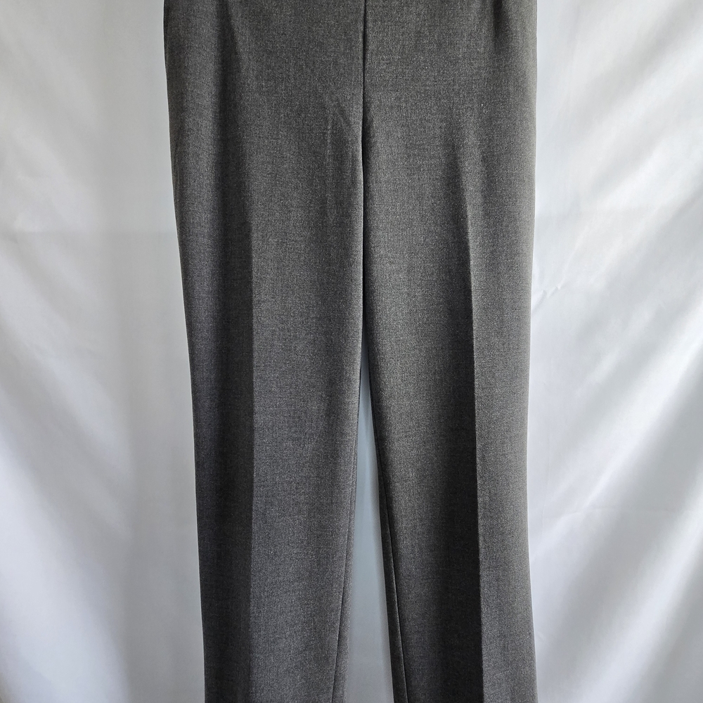 Rachel ZoeHigh Rise Pull On Pant Ankle Straight Leg Charcoal Trousers